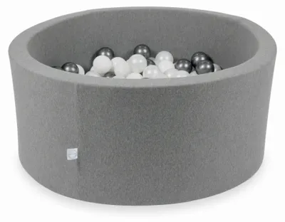 Immagine prodotto di Piscina grigia secca 90x40 con 300 palline: Bianco, madreperla, grafite metallizzata