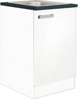 Produktbild von Optifit Spülenschrank inkl Spüle Salo214 BxTxH 50 x 60 x 84,8 cm weiß matt zerlegt Anschlag reversibel HWSA SAPL506-7+