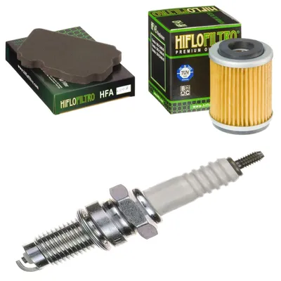 Productafbeelding van Servicekit voor Yamaha TW 125 H Trailway, bouwjaar 1999-2004, inclusief luchtfilter, oliefilter en bougie, van pamoto - Nieuw