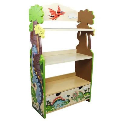 Produktbild von Fantasy Fields - Kinderbücherregal aus Holz Dinosaurier Holz Stauraum TD-0069A