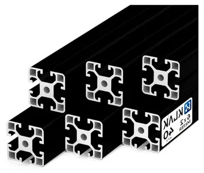 Produktbild von Aluprofil 40 - 6 Stück 40x40mm 2m System-, Montage-, Konstruktionsprofil Nut 8 schwarz