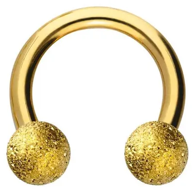Produktbild von Ohrpiercing, Nasenpiercing, Septum Piercing Chirurgenstahl Hufeisenring DIAMANTOPTIK Gold Innendurchmesser: 8mm + Stabstärke: 1,6mm