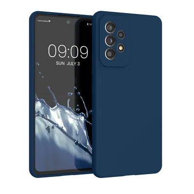 Produktbild von kwmobile Hülle kompatibel mit Samsung Galaxy A53 5G Hülle - Silikon Handy Case - Handyhülle weiche Oberfläche - kabelloses Laden - Marineblau