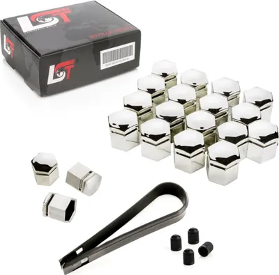 Produktbild von 20x Radschraube Kappen 17mm chromfarben für MAZDA HONDA TOYOTA SUZUKI MITSUBISHI