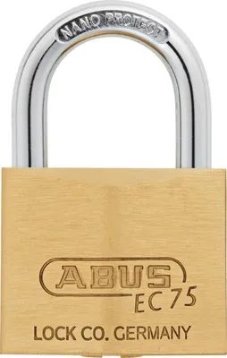 Zdjęcie produktu dla ABUS 806-384 Kłódka EC 75/40, kolor mosiądz/srebrny