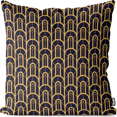 Produktbild von VOID Art Deco Muster Blau Retro Kissenbezug Kissenhülle Sofakissen Kissen Deko Outdoor-Kissen Dekokissen