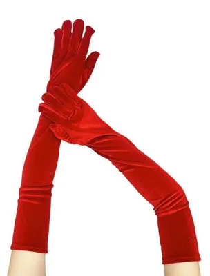 Produktbild von Samt-Handschuhe Damen 65 cm Ellenbogenlänge Rot