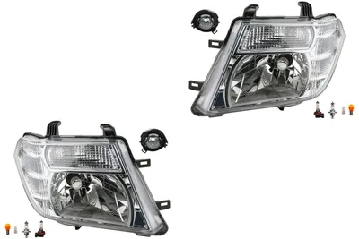 Produktbild von Scheinwerfer Satz passend für Nissan Pathfinder R51 01/10- H4 +Nebel+Leuchtmitt. 26150EA500 26150EA525 26155EA500 26155EA525 260105X10B 260605X Johns