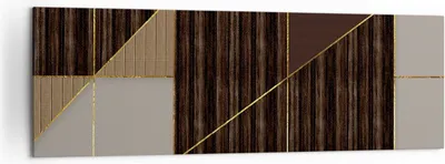 Produktbild von Bild auf Leinwand - Leinwandbild - Einteilig - Rechtecke Quadrate Braun - 160x50cm - Wand Bild - Wanddeko - Wandbilder - Leinwanddruck - Bilder - Wanddekoration - Leinwand bilder - AB160x50-4610