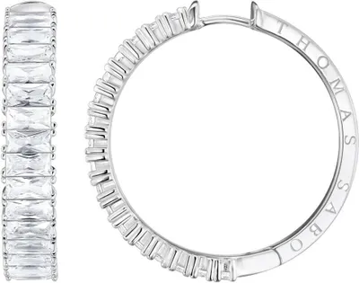Produktbild von Thomas Sabo CR683-051-14 Damen-Creolen Ohrringe Weiße Steine Pavé