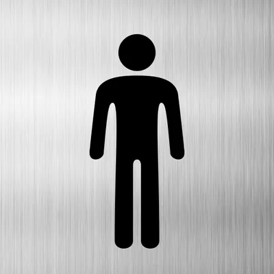 Produktbild von WC Schild Toilette Dibond/Alu 3 mm 120x120 mm Piktogramm Toilettenschild Privat Herren