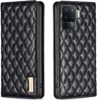Produktbild von OPPO A94 4G Hülle, Elegant Bookstyle Flip Leder Kartenfächer Schutzhülle mit Ständer für OPPO A94 4G Reno5F F19 Pro Schwarz