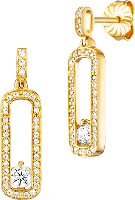 Produktbild von Julie Julsen Ohrhänger 925/- Sterling Silber 2,2cm gold Zirkonia weiß 148230004