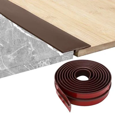 Zdjęcie produktu dla Listwa przejściowa, samoprzylepna, 3 m x 5 cm, brązowa, do podłóg laminowanych