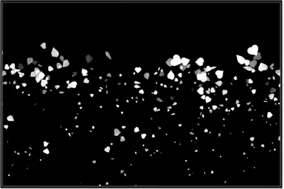 Produktbild von Wallario Wandbild Weiße Konfetti-Herzen vor schwarzem Hintergrund, Größe: 61 x 91,50 cm, Poster mit schwarzem Aluminiumrahmen