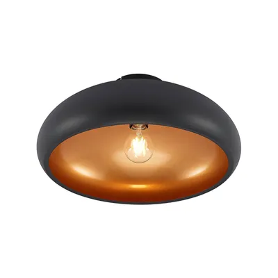 Produktbild von Lindby Deckenlampe Gerwina, schwarz/gold, Metall, 40 cm, E27