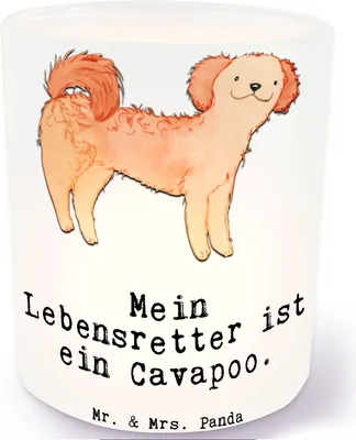 Produktbild von Mr. & Mrs. Panda Kerzenhalter Cavapoo Lebensretter - Transparent - Geschenk, Kerzenglas, Teelichthalter, dekolicht, Garten Windlicht, Glas, Cavoodle