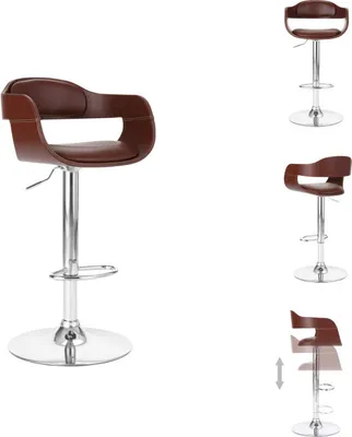 Image de vidaXL Tabouret de bar en simili cuir marron - Tabouret de bar
