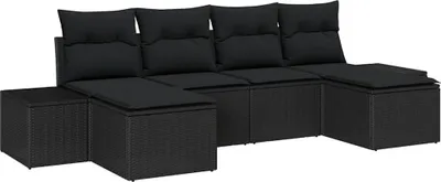 Obrázek produktu pro vidaXL Zahradní set křesel, 4 kusy, černá barva, polyratan