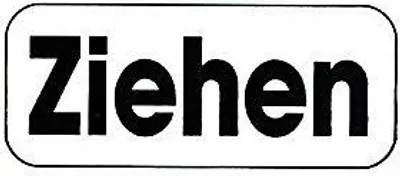 Produktbild von Hinweisschild - ZIEHEN - Gr. ca. 65 x 30 mm - 308009
