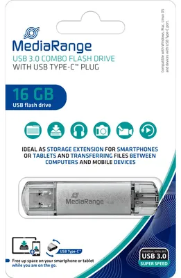 Produktbild von MediaRange USB-Stick 16 GB USB 3.1 combo mit USB Type-C