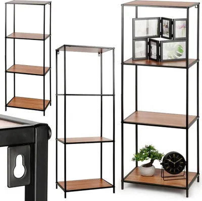 Produktbild von Metallregal Standregal Haushaltsregal Regal schwarz 46x30x130 cm