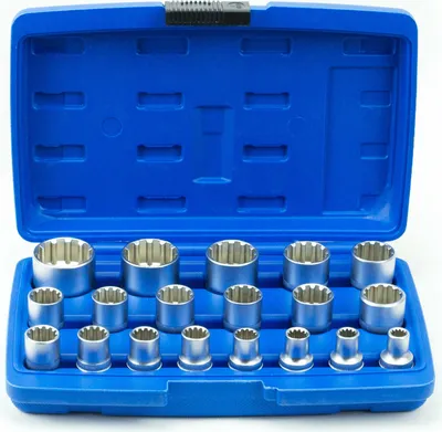 Produktbild von Steckschlüssel Spline Satz Nüße Nuß Werkzeug Set 19-tlg Vielzahn Torx SN1839