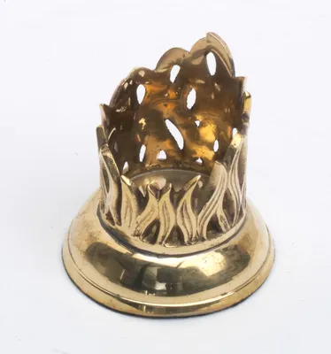 Produktbild von Kerzenleuchter Flammen Design für Ø 3 cm Kerzen, Messing Gold