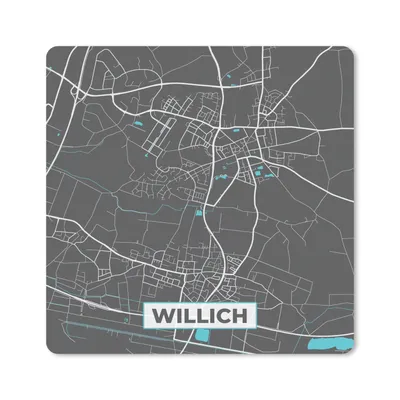 Produktbild von MuchoWow® Mauspad Mousepad Stadtplan - Deutschland - Blau - Willich - Karte 30x30 cm - Mousepads - Maus Mat - Pad - Mausunterlage - Gaming