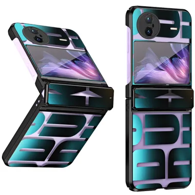 Obrázek produktu pro Pouzdro pro Vivo X Flip, galvanizované průhledné pouzdro s ochranou pantu černé