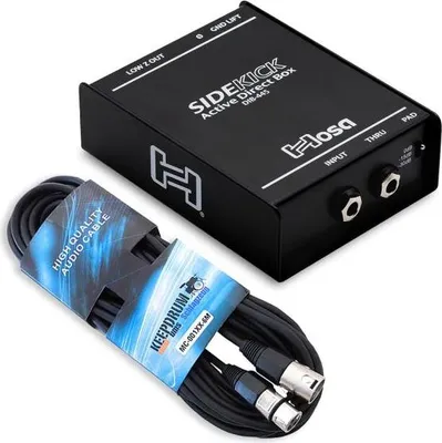 Produktbild von Hosa DI-Box DIB-445 Sidekick aktiv mit XLR-Kabel