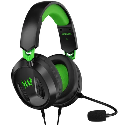 Produktbild von KOTION EACH Gaming-Headset, kabelgebundenes Headset, um 360° drehbares omnidirektionales Mikrofon, 40-mm-Dynamikeinheit, 3,5-mm-Einzelstecker