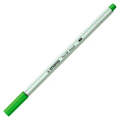 Immagine prodotto di Pennarello premium con punta a pennello per linee di larghezza variabile - STABILO Pen 68 brush - Penna singola - verde foglia
