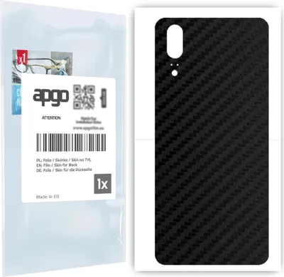 Produktbild von apgo Rückseite Schutzfolie für Huawei P20 -  Hinten Schutzfolie Carbon, Rückseite Folie schützt vor Kratzern und Fingerabdrücken