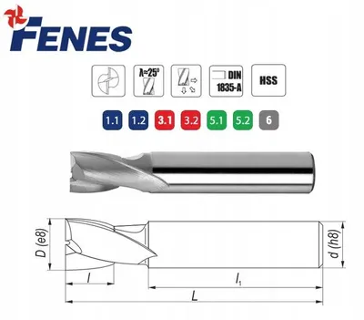 Produktbild von Fenes HSS Schaftfräser 15 mm Durchmesser Fingerfräser
