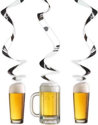 Produktbild von Folat Partydekoration mit Biergläser-Motiv, 3 Stück, 70cm, 80x13cm, für Bierfest, Vatertag, Junggesellenabschied