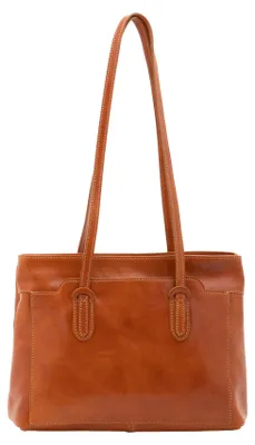 Imagen del producto de Bolsos de hombro para mujer, cuero genuino, cuero curtido vegetal, cierre con cremallera, fabricado en Italia