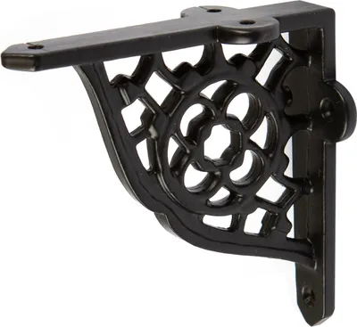 Produktbild von Waben-Eisen-Regal-Halterung-antike Wandhalterungen d102mm schwarz