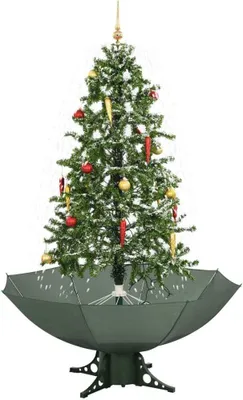 Immagine prodotto di vidaXL Albero di Natale innevato con base ad ombrello verde 170 cm