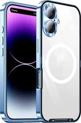 Immagine prodotto di Per Apple iPhone 16 Magnetic Magsafe Metal Design Custodia Protettiva Cover Blu