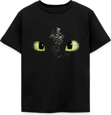 Produktbild von Spreadshirt Drachenzähmen Leicht Gemacht Ohnezahn Kostüm Karneval Fasching Kinder T-Shirt, 122/128 (7-8 Jahre), Schwarz