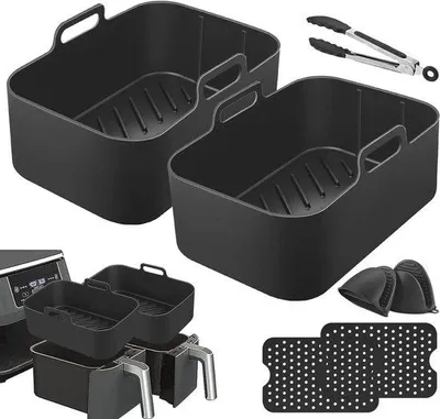 Produktbild von Famanu Silikonbackform für Heißluftfritteuse - Wiederverwendbare Accessoires für knusprige Speisen