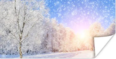 Produktbild von MuchoWow® Poster Schnee - Sonne - Winter 150x75 cm - ohne Rahmen