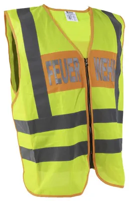 Produktbild von Dönges Signalweste mit Feuerwehr-Aufdruck vorne + hinten, gelb/orange