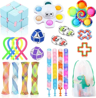 Produktbild von 22 Pcs Fidget Spielzeug Pack, Autistische ADHD Kinder Spielzeug, Erwachsene Stress Relief Anti Angst Sensory Toys, Party Gefälligkeiten Geschenke