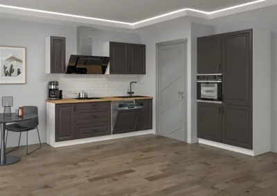 Produktbild von Landhaus Küche Stilo Grau 230 + 120 cm Küchenzeile Küchenblock Einbauküche