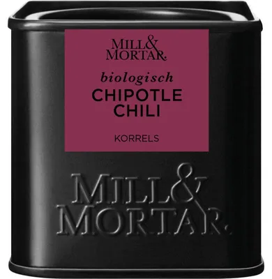 Produktbild von Mill & Mortar Chipotle Chili Korrels 40g – Geräucherte Gewürzmischung für Fleisch & Saucen