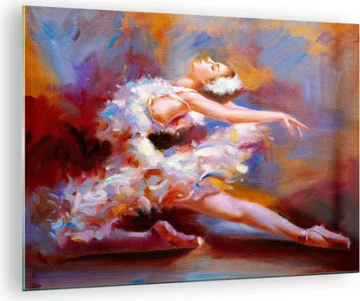 Produktbild von Bilder auf glas - Balletttänzer tanzen - 70x50cm - Glasbilder - Wandbilder - Kunstdruck - zum Aufhängen bereit - Wanddekoration aus Glas - Glas Bilder - Wandbild auf Glas - Einteilig - GAA70x50-3463
