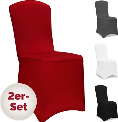 Produktbild von DETEX® Stuhlhussen 2er Set Bordeaux Rot  Weihnachten Stretch Dehnbar 30°C Waschbar Stuhlbezug Hussen Stühle Bezug Überzug Überwurf Cover Stühle Deko
