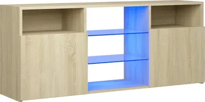 Produktbild von vidaXL TV-Schrank mit LED-Leuchten Sonoma-Eiche 120x30x50 cm -  TV-Möbel
